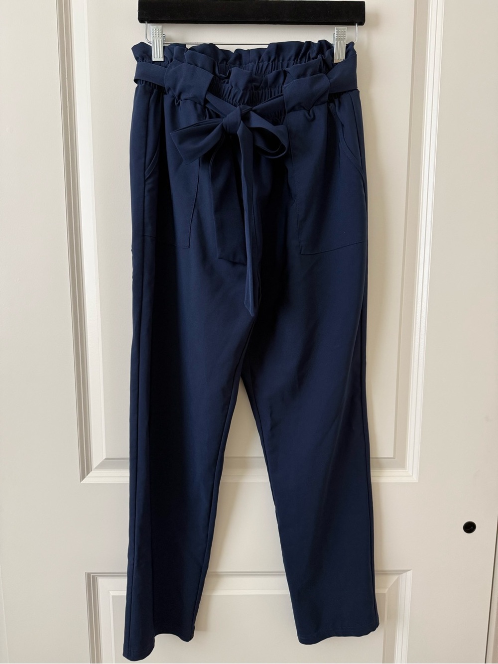 Grace Karin Paperbag Waist Tie Pants - Navy